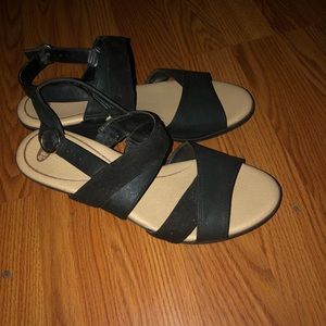 Black sandals, Dr Scholls good condition